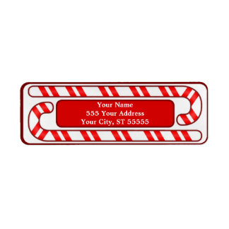 Candy Cane Chirstmas Address Label