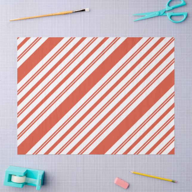 Candy Cane Chorus-Stripe-Diagonal Tissue Paper (Craft)