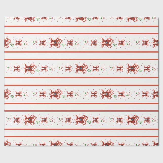 Candy Cane Chorus Wrapping Paper (Seam)