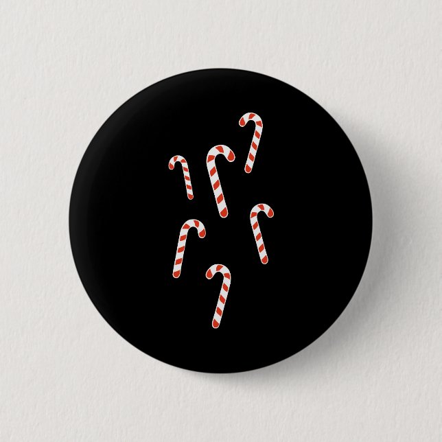 Candy Cane Christmas 2 Inch Round Button (Front)