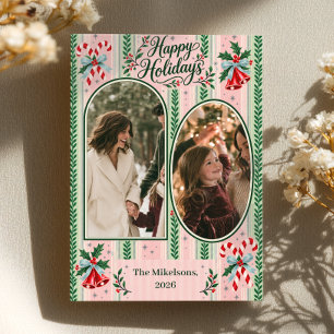 Candy Cane Christmas 2 Photo Holiday Card