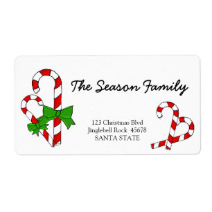 Candy Cane Christmas address label