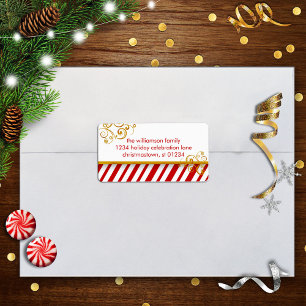 Candy Cane Christmas Address Labels