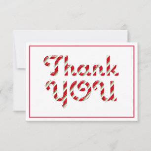 Candy Cane Christmas Baby Shower Thank You Card