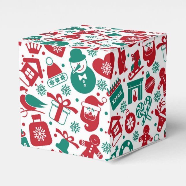 Candy Cane Christmas Classic Favour Box (Front Side)