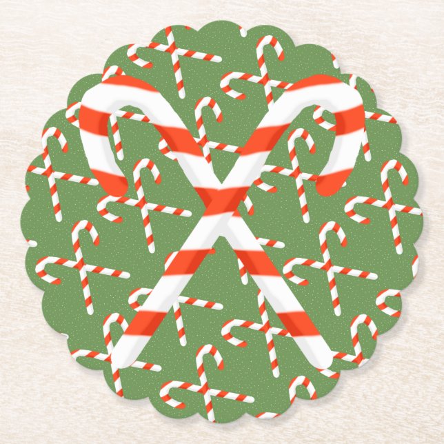 Candy Cane Christmas Coasters (Front)