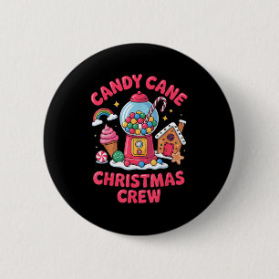 Candy Cane Christmas Crew Gumball Gingerbread Pepp 2 Inch Round Button