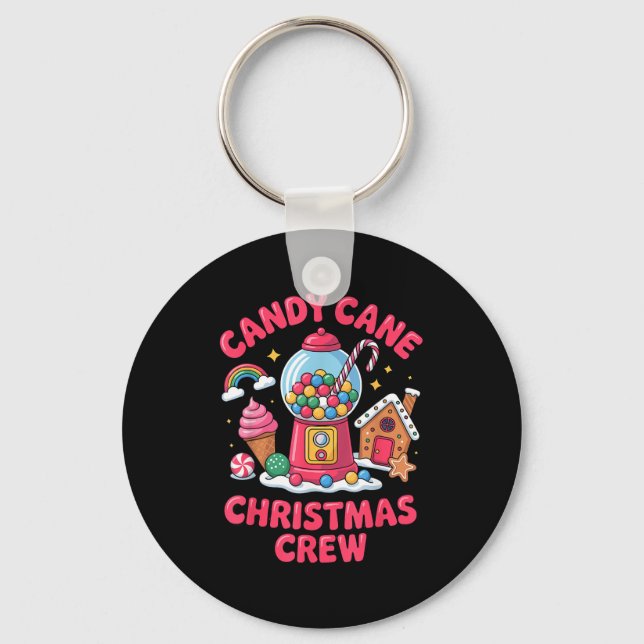 Candy Cane Christmas Crew Gumball Gingerbread Pepp Keychain (Front)