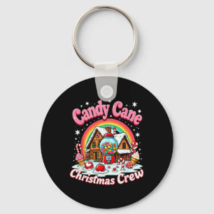 Candy Cane Christmas Crew House Candy Security Can Keychain
