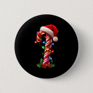 Candy Cane Christmas Design Boys Girls Kids Adults 2 Inch Round Button