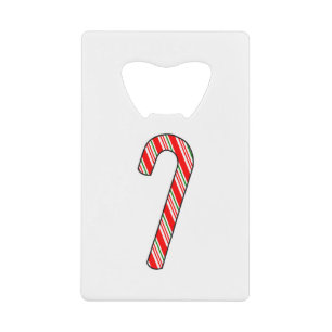 Candy Cane Christmas Drawing Credit Card Bottle Opener