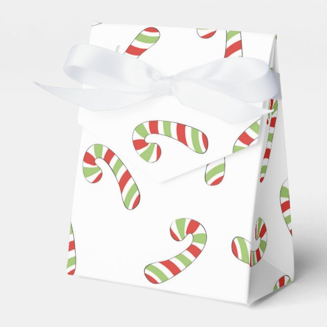 Candy Cane Christmas Favor Box (Front Side)