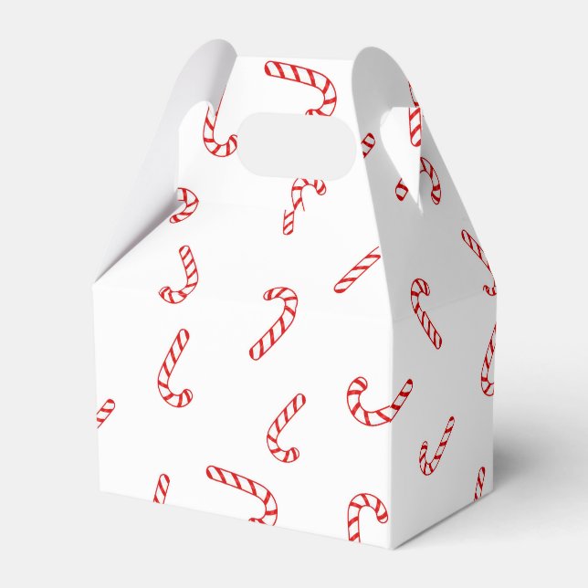 Candy Cane Christmas Favor Box (Front Side)