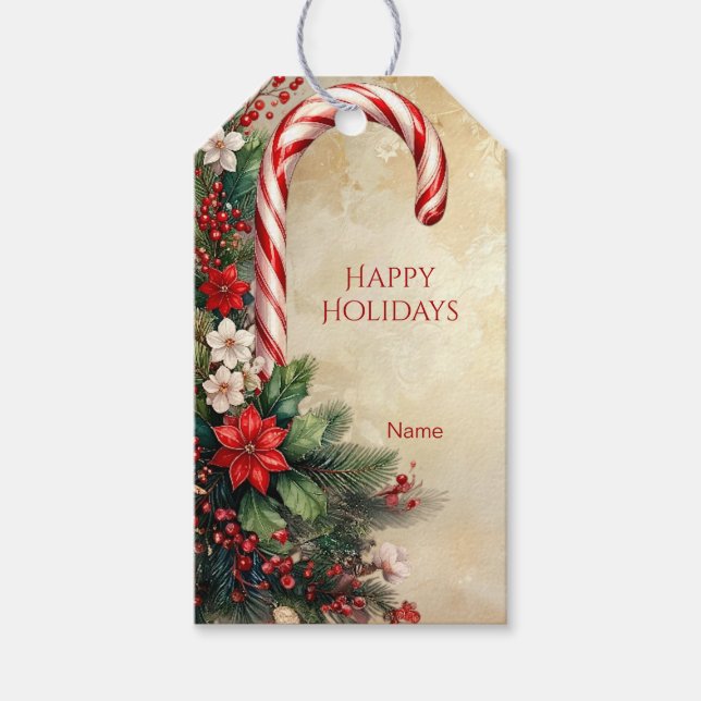 Candy Cane Christmas Gift Tag (Front)