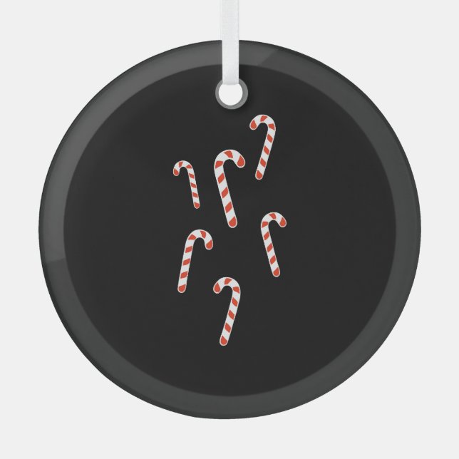 Candy Cane Christmas Glass Ornament (Front)
