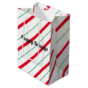Candy Cane Christmas Holiday Gift Bag