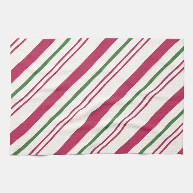 Candy Cane Christmas Holiday Kitchen Towel (Horizontal)