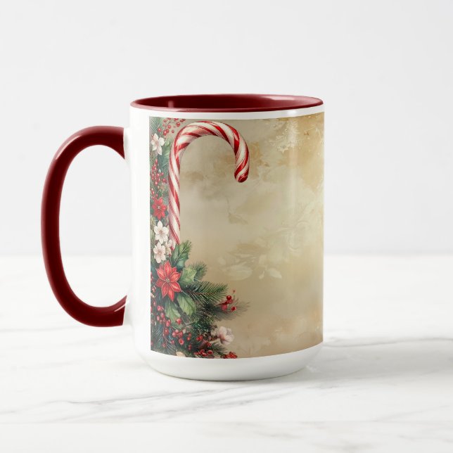 Candy Cane Christmas Holiday Mug (Gauche)
