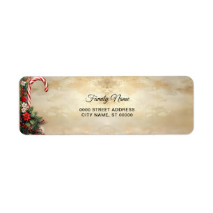 Candy Cane Christmas Holiday Return Address Label