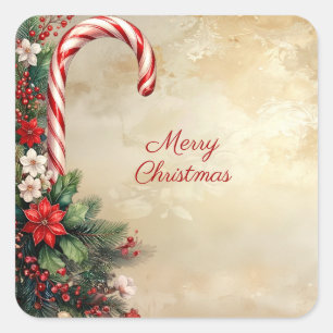 Candy Cane Christmas Holiday Sticker