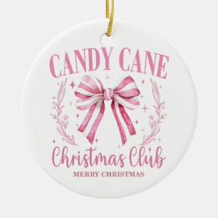 Candy Cane Christmas Keepsake Ceramic Ornament