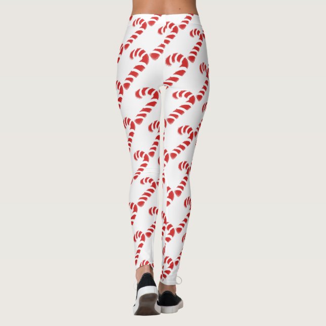 Candy Cane Christmas Leggings (Back)