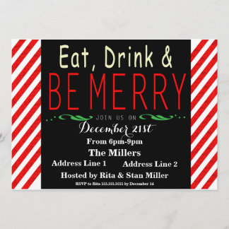 Candy Cane Christmas Party Invitation Template