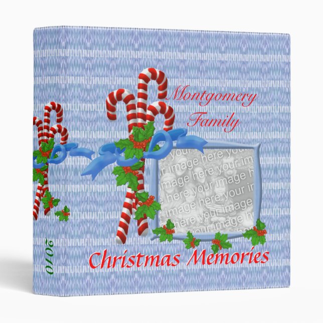 Candy Cane Christmas Photo 1 inch Binder (Front/Spine)