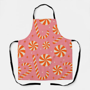 Candy cane Christmas retro pattern        Apron