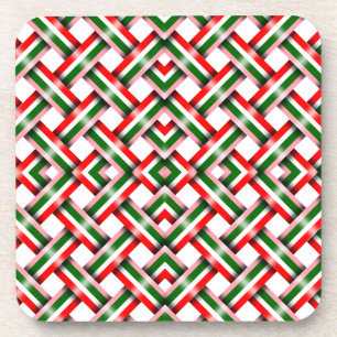 Candy cane Christmas seamless Flat Holiday Card Coaster