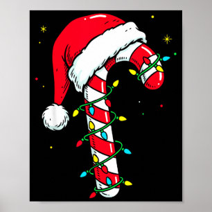 Candy Cane Christmas Shirt Santa Hat Family Matchi Poster