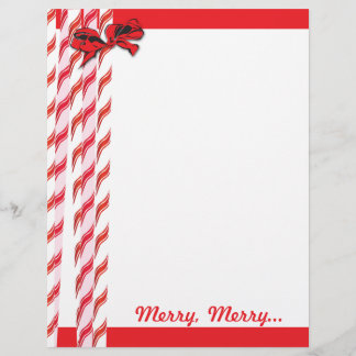 Candy Cane Christmas Stationery