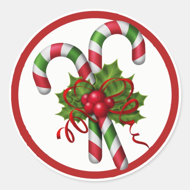 Candy Cane Christmas Sticker (Front)
