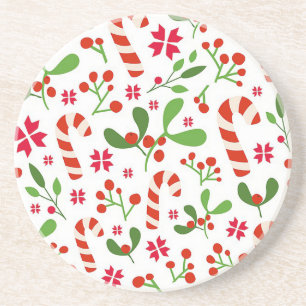 Candy Cane Christmas Stone Coaster