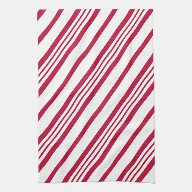 Candy Cane Christmas stripe Kitchen Towel (Vertical)
