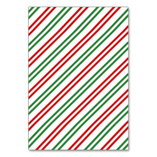 Candy Cane Christmas Stripes Red Green Table Number
