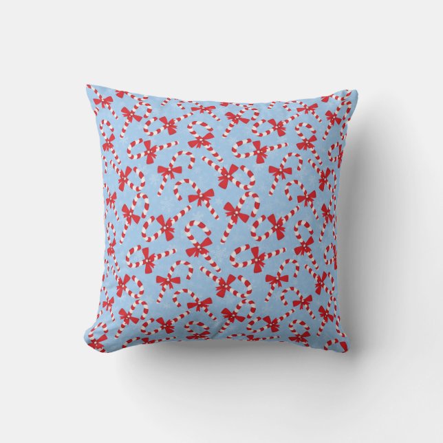 Candy Cane Christmas Throw Pillow (Front)