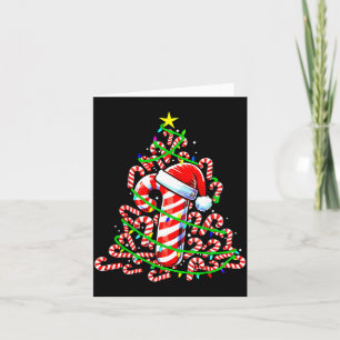 Candy Cane Christmas Tree Lights Santa  Card