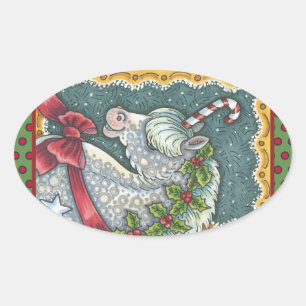 CANDY CANE CHRISTMAS UNICORN, HORSE PONY STICKERS