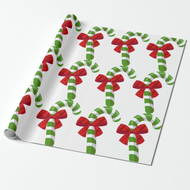 Candy Cane Christmas Wrapping Paper (Unrolled)