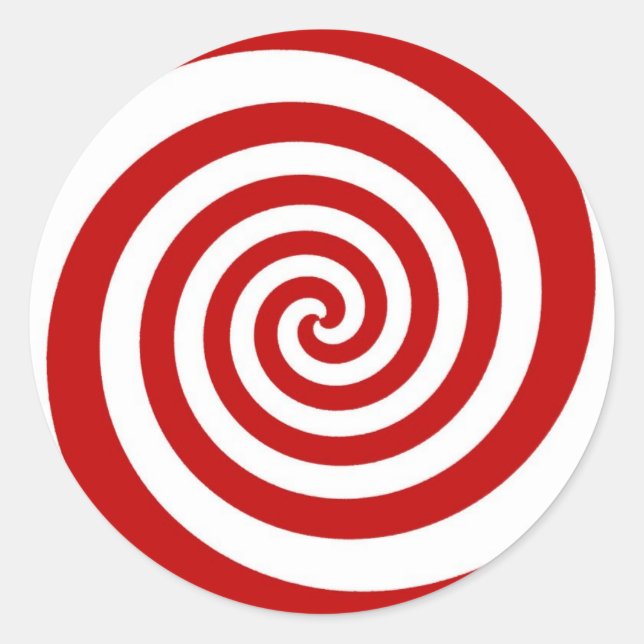 Candy Cane Classic Round Sticker (Front)