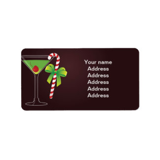 Candy Cane Cocktail Christmas Label