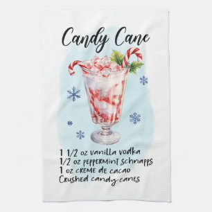 Candy Cane Cocktail Recipe Holiday Kitchen Towel