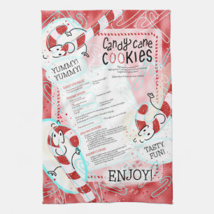Candy Cane Cookies DIY Christmas Recipe  Kitchen Towel