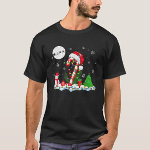 Candy Cane Cosplay Christmas Snowman Colorful Ligh T-Shirt