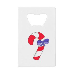 Candy cane credit card bottle opener