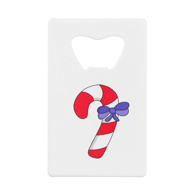 Candy cane credit card bottle opener (Front)