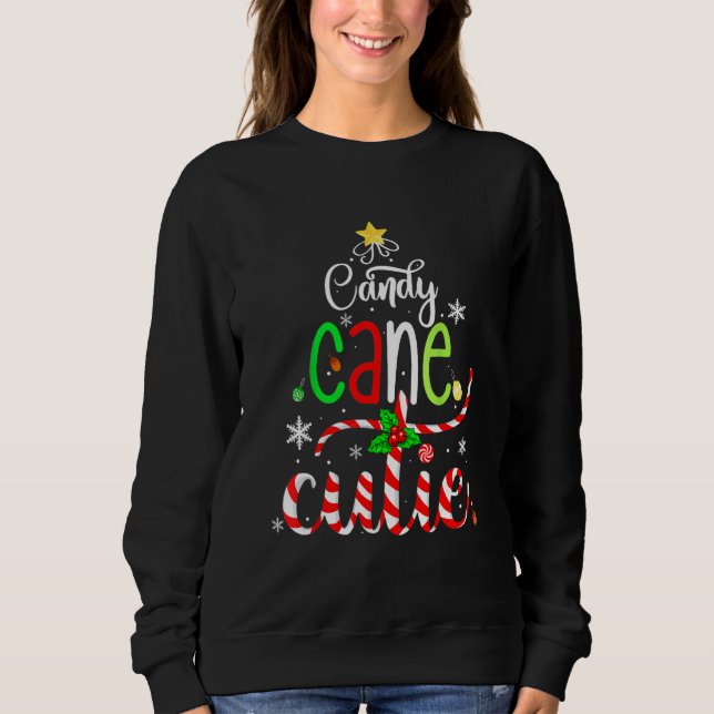 Candy Cane Crew  Christmas Candy  X Mas Sweatshirt (Front)
