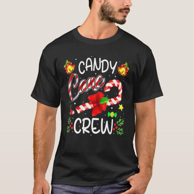 Candy Cane Crew Christmas Candy Xmas T-Shirt (Front)