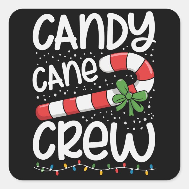 Candy Cane Crew Christmas Family Xmas Holiday  Square Sticker (Front)